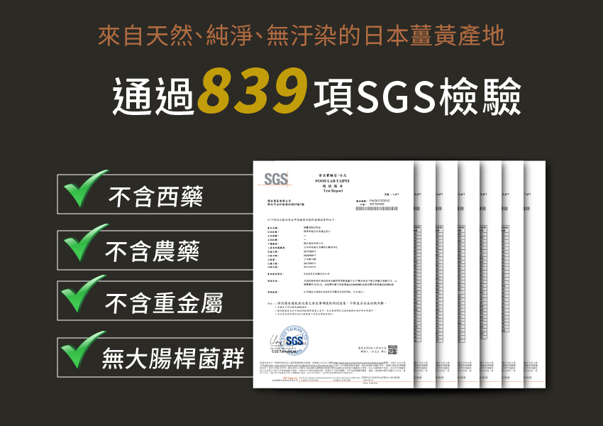通過839項SGS檢驗-來自天然、純淨、無汙染的日本薑黃產地-大忙人大美人